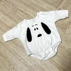 【 SNOOPY 】刺繍ロンパース ホワイト 80サイズ