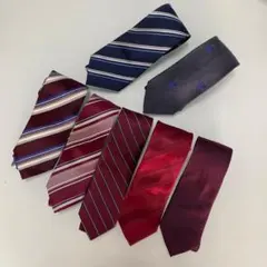【ネクタイ7本セット】青2本/赤5本 ビジネス　Aquascutum GEARs