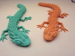 3Dプリント 可動式 トカゲ フィギュア 2体セット