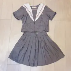 セーラー服上下セット グレー 半袖 桜刺繍のサムネイル