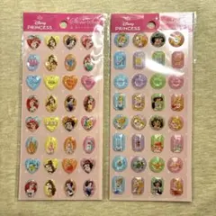 2枚セット【新品未使用】セリア　ディズニープリンセス　ストーンシール