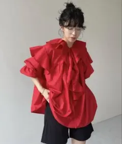 wee9s big collar frill blouse フリルブラウスのサムネイル