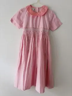 【LAURA ASHLEY】140 ワンピース 半袖 ピンク ギンガムチェックのサムネイル
