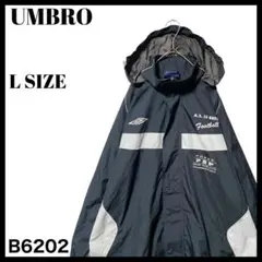 90s-00s UMBRO アンブロ フード付き ジップアップジャケット 黒 L