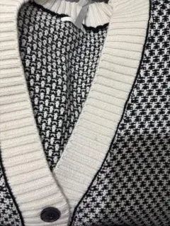 チェック柄ニットカーディガン Lサイズ