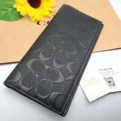 COACH 長財布 新品 ブラック エンボス お札入れ 小銭入れ 新作