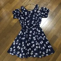 REDYAZELネイビー花柄ワンピース