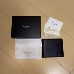 [箱付き]Paul Smith 二つ折り財布 レザー ブラック メンズ