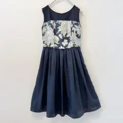 apres jour ワンピース ドレス ひざ丈 花柄 ネイビー M
