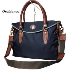 オロビアンコ 2way ブリーフケース バッグ ナイロン ビジネス 千鳥柄 金具