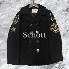 Schott ショット ピーコート ダブル ウール ワッペン 刺繍 ブラック Mのサムネイル