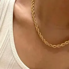 チェーン ネックレス ゴールド ステンレス ツイストロープ アクセサリー