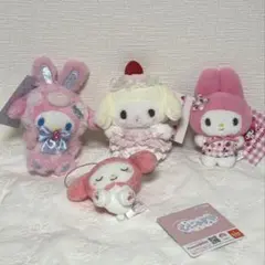 サンリオ いちごホイップケーキ マスコットバッグチャーム マイメロディ 4点