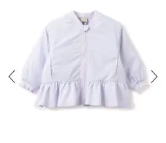 美品　プティマイン　アウター　ジャケット　中綿ペプラムブルゾン　ラベンダー　80