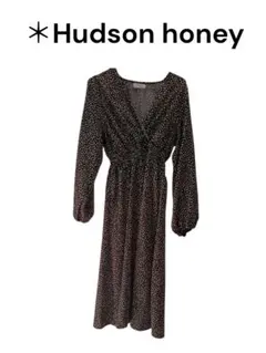 ＊ ♡26 Hudson honey ドット柄ロングワンピース L