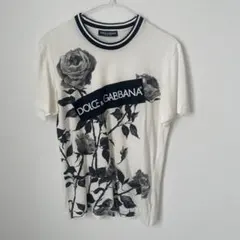 【ほぼ未使用品】ドルガバ バラ柄 フラワープリントTシャツ 希少サイズ：52 ほぼ未使用品】ドルガバ バラ柄 フラワープリントTシャツ 希少サイズ