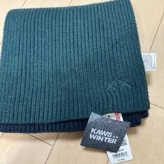 新品　ユニクロ　カウズ　ウィンター　ヒートテックニットマフラー　グリーン