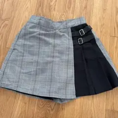 チェック柄ショートパンツ バックル付き