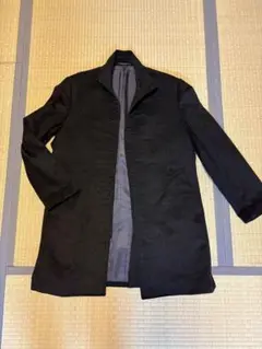 GRANDLY カシミヤ100%　ステンカラーコート 黒　サイズLL