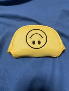 マレット型パターカバー　センターシャフト　ニコちゃん　黄色