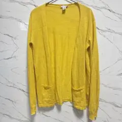 Max Mara マックスマーラ リネン100% カーディガン イエロー Lのサムネイル