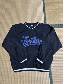 【ナイロンプルオーバーセンター刺繍】NIKEジャケット古着MLBストリートXL. ナイロンプルオーバー、センター刺繍】NIKEジャケット古着MLB