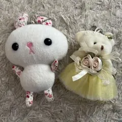 うさぎとくまのぬいぐるみキーホルダー
