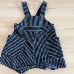 ネイビー ストライプ オーバーオール