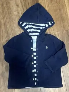 ラルフローレン　ベビーリバーシブルパーカー　ネイビー　12M 80c