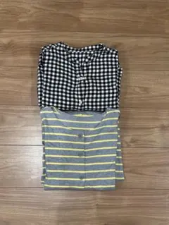 マタニティ チェック柄シャツ 2点セット