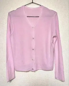 シアー カーディガン ショート丈 ピンク 夏 サマー 長袖