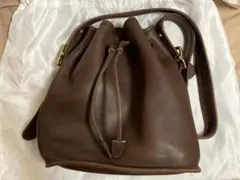 オールドコーチ　巾着型ショルダーバッグ　ダークブラウン