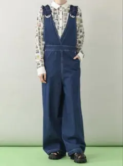 DOLLUPOOPSドールアップウップス　フリルデニムロンパース　オールインワン