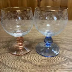 花模様のグラス2個セット