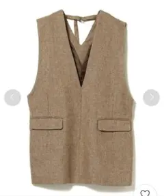 Ray BEAMS ブラウン Vネック ベスト