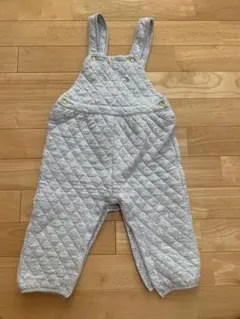 プチバトー2歳86センチ　キルティングオーバーオール　ロンパース