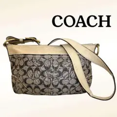 COACH コーチ シグネチャー ショルダーバッグ キャンバス×レザー