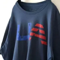 アンダーアーマー UA アメリカ Tシャツ L ネイビー 紺色 古着