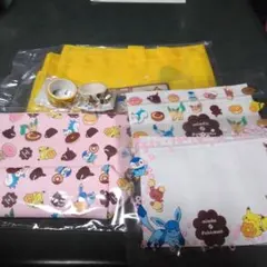 ミスド　2022　ポケモン　エコバッグ、ポーチ、ジッパーバッグ、マスキングテープ