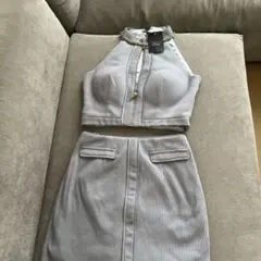 Glossy キャバドレス　水色　S size ブルー