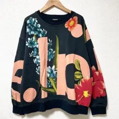 Desigual 花柄トレーナー スウェット フラワー すみクロ系 L