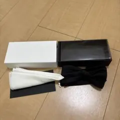 ワタベウェディング　フォーマルボウタイ　蝶ネクタイ　チーフ　新郎　ブラック　黒