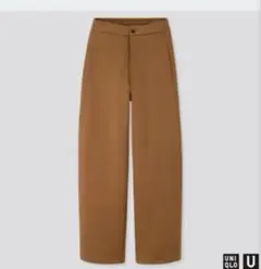 ユニクロ　ワイドフィットカーブジャージーパンツ丈標準　S ブラウンワイドパンツ