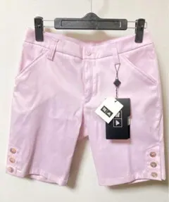 adidas ピンク ショートパンツ サイドボタン付き