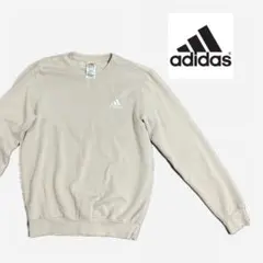 アディダス　ベージュ クルーネック トレーナー　裏起毛