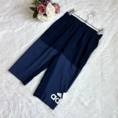 キッズ✨アディダス（150㎝）ハーフパンツ ネイビー 3/4 クロップド丈 紺