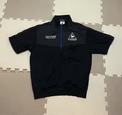 【未使用級】ルコックゴルフ メンズ ハーフジップ 半袖ジャケット ブラック M