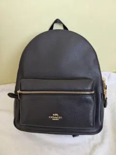 【ほぼ未使用】COACH コーチ リュック ブラック レザー ゴールド金具