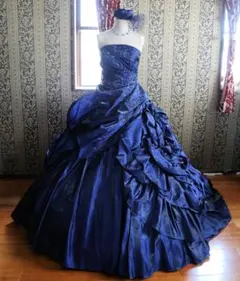 公*o様 超豪華ネイビー カラードレス 豪華刺繍 リボン装飾 - メルカリ