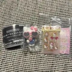 フロッキーマスコットスイングハローキティごほうびシール風チャームチャーミーキティ